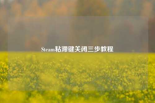 Steam粘滞键关闭三步教程