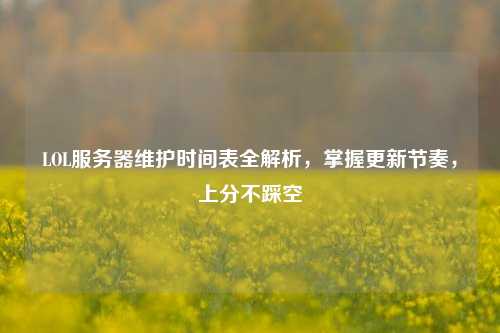 LOL服务器维护时间表全解析,掌握更新节奏,上分不踩空
