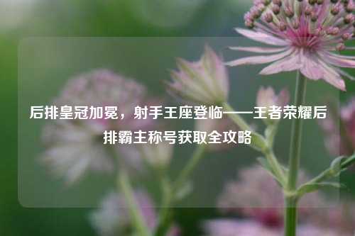 后排皇冠加冕,射手王座登临——王者荣耀后排霸主称号获取全攻略