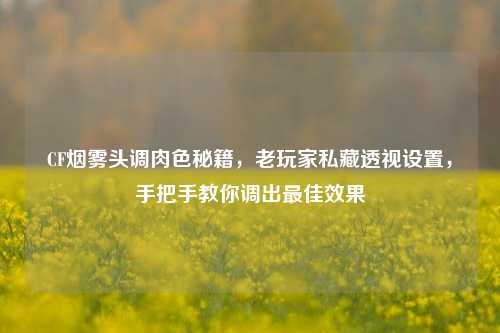 CF烟雾头调肉色秘籍,老玩家私藏透视设置,手把手教你调出最佳效果